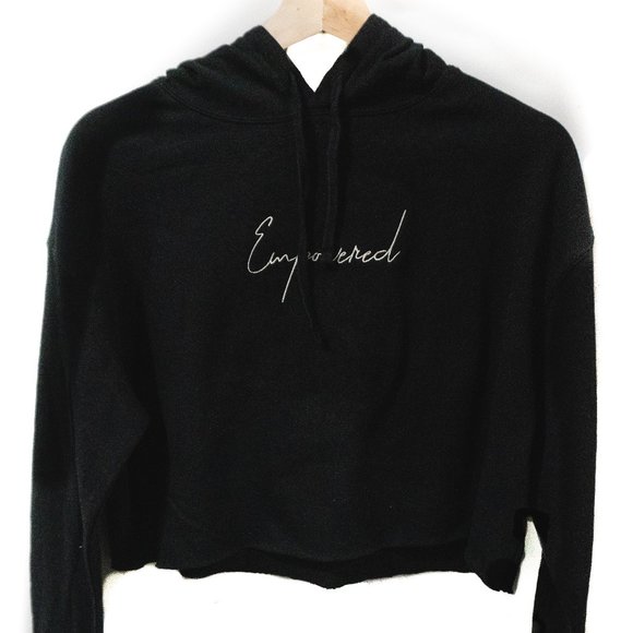 Apparel 20 "Empowered" Onyx Cropped Hoodie - Picture 1 of 3